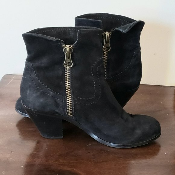 Sam Edelman Women's Louie Black Suede Fringe Ankle Zip Up Boots Size 7 - Picture 3 of 11